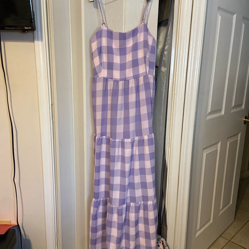 Petal & Pup Lavender Checkered Dress